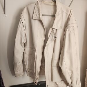 Vintage Leather Jacket with Removable Sleeves - Made In Spain